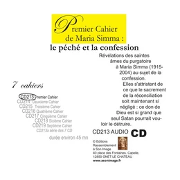 Premier cahier de Maria Simma - le péché et la confession - livre audio - CD213