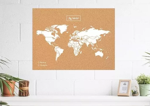 CARTE MY WORLD - XL - LIEGE NATUREL BLANC 91CM X 61CM -  - MISS WOOD