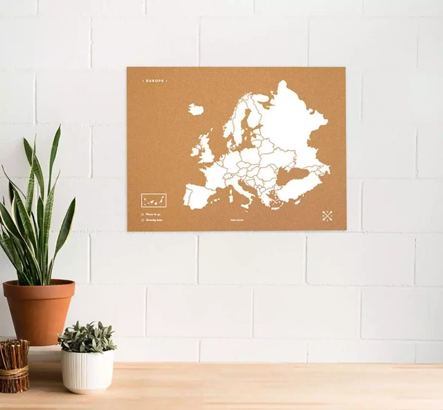 WOODY MAP XL - EUROPE BLANC 90 CM X 60 CM -  - MISS WOOD