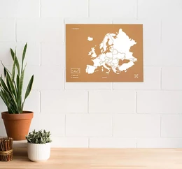 WOODY MAP L - EUROPE BLANC 60 CM X 45 CM