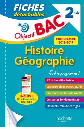 Objectif BAC Fiches détachables Histoire-Géographie 2nde - Antoine Auger - HACHETTE EDUC