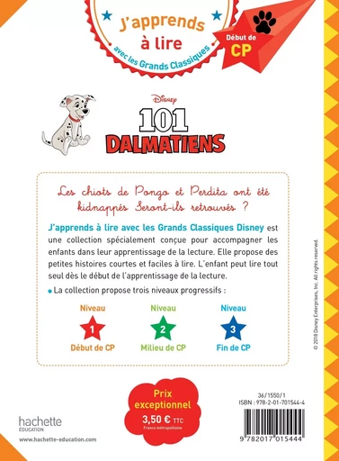 Disney - Les 101 Dalmatiens, CP Niveau 1 - Isabelle Albertin - HACHETTE EDUC