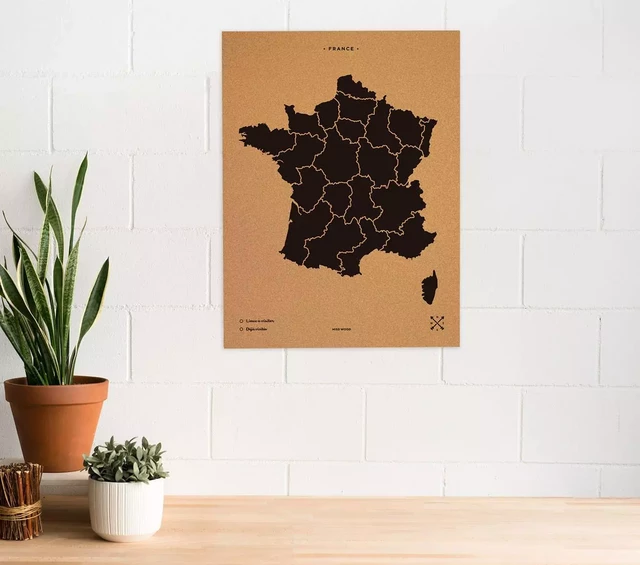 WOODY MAP XL - FRANCE NOIR 90 CM X 60 CM -  - MISS WOOD