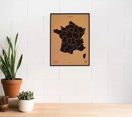 WOODY MAP L - FRANCE CADRE NOIR 63 CM X 48 CM