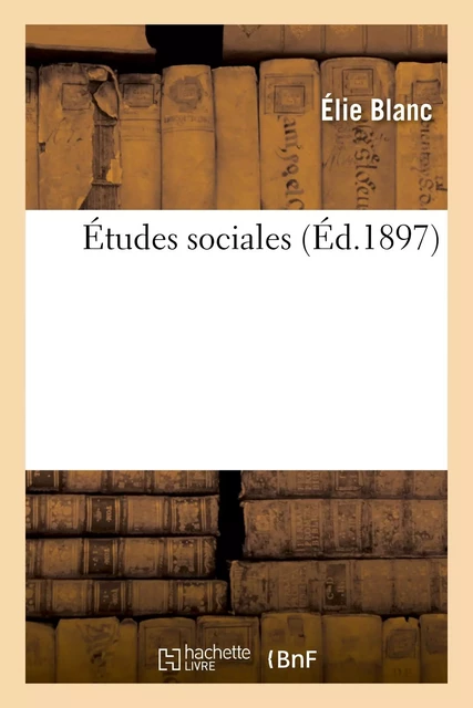 Études sociales - Élie Blanc - HACHETTE BNF