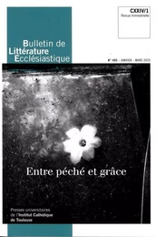 Bulletin de Littérature Ecclésiastique n°493 CXXIV/1 (janvier-mars 2023)