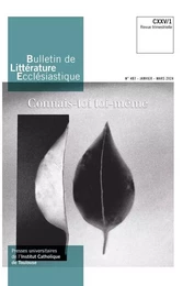 Bulletin de Littérature Ecclésiastique n°497 CXXV/1 (janvier-mars 2024)