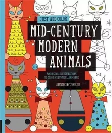 Just add color :Mid-Century Modern Animals /anglais