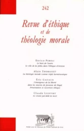 REVUE D'ETHIQUE ET DE THEOLOGIE MORALE NUMERO 242