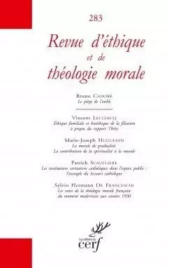 REVUE D'ETHIQUE ET DE THEOLOGIE MORALE - NUMERO 283 -  COLLECTIF RETM - CERF