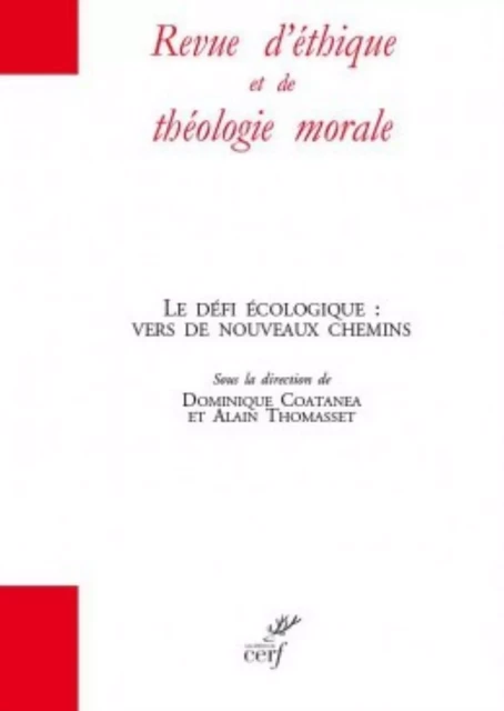 REVUE D'ETHIQUE ET DE THEOLOGIE MORALE HORS SERIE2018 NUMERO 15 -  Collectif - CERF