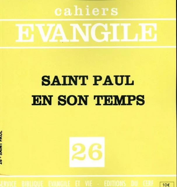 CE-26. SAINT PAUL EN SON TEMPS -  COTHENET EDOUARD - CERF