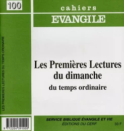 CE-100. Les premières lectures du dimanche du temps ordinaire