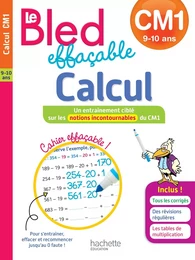 Bled effaçable Calcul CM1