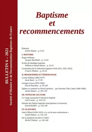 Baptisme et recommencements Bulletin 6 - 2021