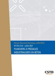 NF DTU 23.4 Planchers à prédalles industrialisées en béton