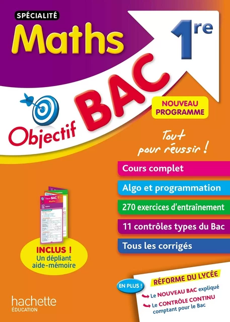 Objectif Bac SPECIALITE Maths 1re - Nadine Billa, Eric Barbazo - HACHETTE EDUC