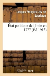 État politique de l'Inde en 1777