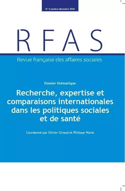 Recherche, expertise et comparaisons internationales dans les politiques sociales et de santé  -  Ministere Des Affaire Sociales De La Sante Et Droits Des Femmes - DOC FRANCAISE