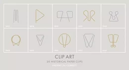 Clip Art 20 Historical Paper Clips /anglais