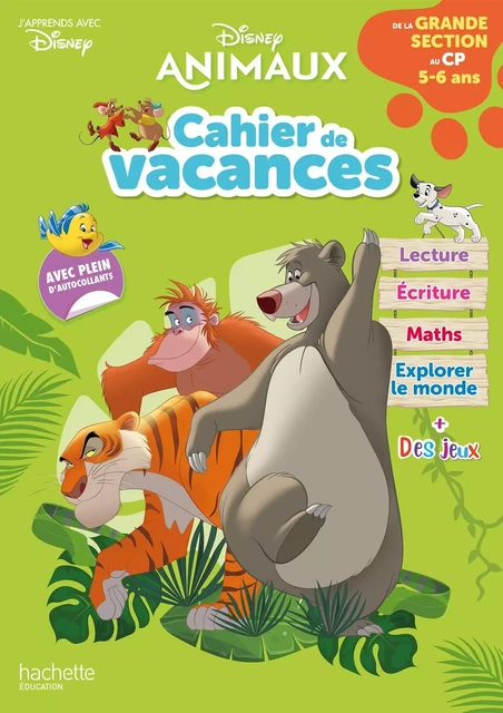 Disney Animaux - De la Grande Section au CP - Cahier de vacances 2024 -  Hachette Education - HACHETTE EDUC