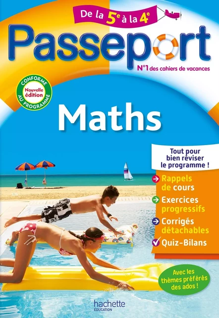 Passeport - Maths - De la 5e à la 4e - Cahier de vacances 2024 - Philippe Rousseau - HACHETTE EDUC