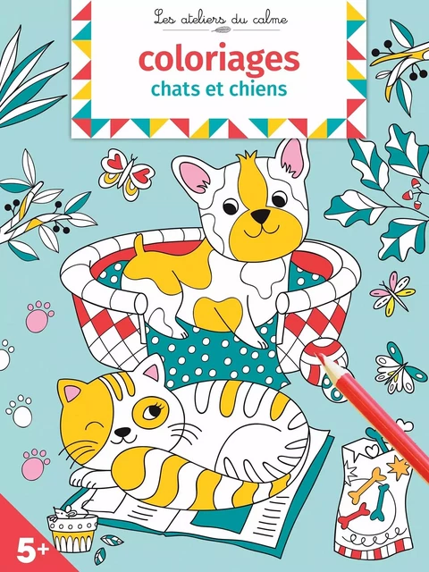 Coloriages chats et chiens -  - DEUX COQS D OR