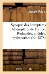 Synopsis des hémiptères hétéroptères de France. Reduvides, saldides, hydrocorises