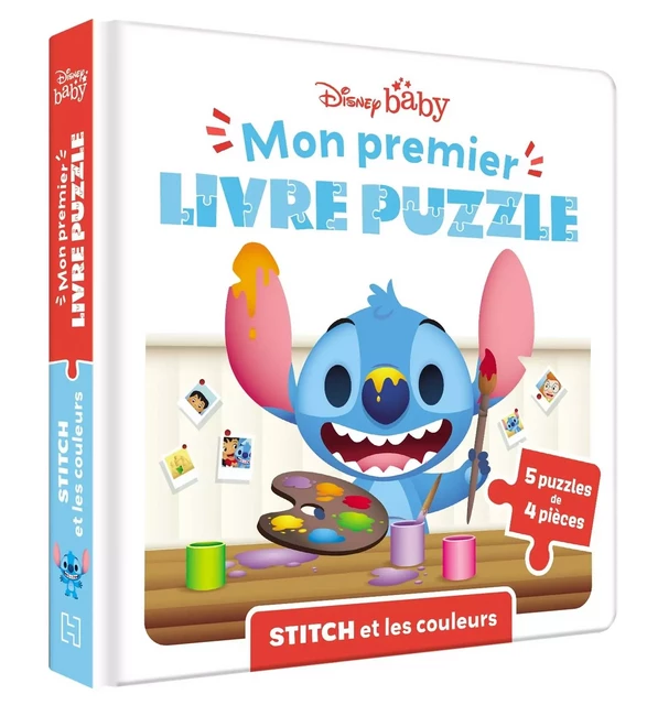 DISNEY BABY - Mon Premier livre puzzle - 4 pièces - Stitch et les couleurs -  - DISNEY HACHETTE