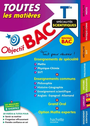 Objectif BAC 2025 - Tle Spécialités scientifiques Toutes les matières - Philippe Rousseau, Michael Salaun, Véronique Veyrier-Milan, Sébastien Zardet, Pierre Binz, Geneviève GUILLAUMIN, Claudine Renard, Luc Réjaud, Marie-Pierre Rey-Nony, Maxime Cauchois, Manon Corbin, Yohann Durand, Nathalie Nieuviarts, Arnaud Léonard, Caroline Garnier - HACHETTE EDUC