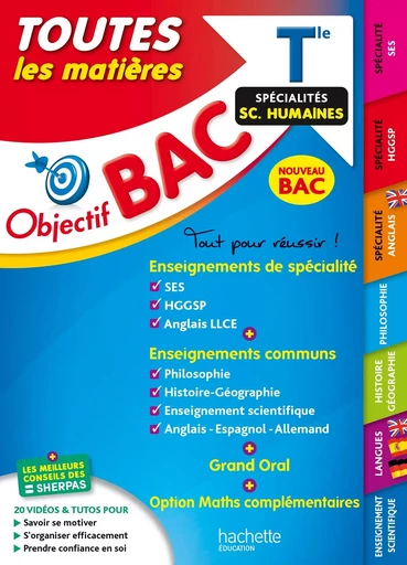 Objectif BAC 2025 - Tle Spécialités sciences humaines Toutes les matières -  Collectif - HACHETTE EDUC