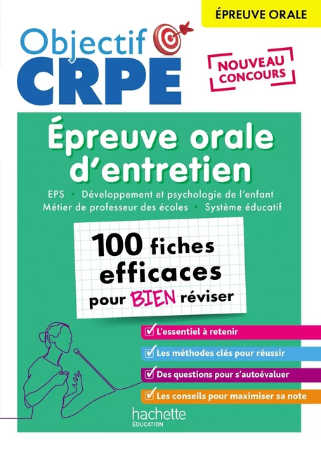 Objectif CRPE 2025 - Épreuve orale d'entretien - 100 fiches efficaces pour bien réviser - Patrick Ghrenassia, Serge Herreman, Maëla Tocquer-Salaün, Pascaline Tissot, Lionel Roche - HACHETTE EDUC