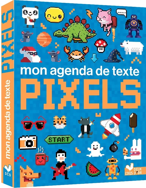 Agenda de texte pixels -  - DEUX COQS D OR