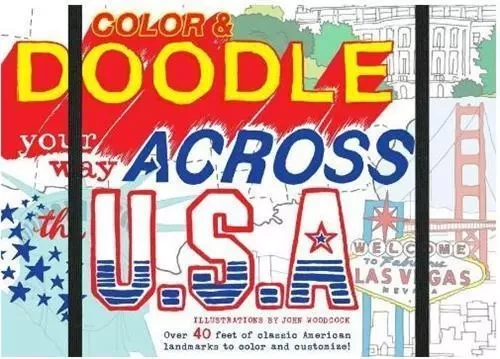 Colour & Doodle Your Way Across The USA /anglais -  WOODCOCK JOHN - ILEX