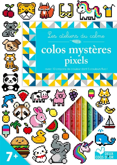 Colos pixels - avec crayons de couleur -  - DEUX COQS D OR