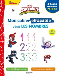 Disney - Spidey et ses amis extraordinaires - Mon cahier effaçable - J'écris les nombres (3-6 ans)