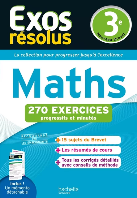 Exos résolus - Maths 3e - André Sarnette, Paul Fauvergue, Josyane Curel, Emmanuel Demeillers - HACHETTE EDUC