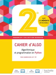 Barbazo algo 2nde - Cahier d'exercices - Ed. 2019