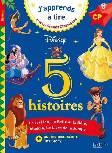 Disney - 5 histoires - CP niveaux 1, 2, 3 - Isabelle Albertin,  Collectif Disney - HACHETTE EDUC