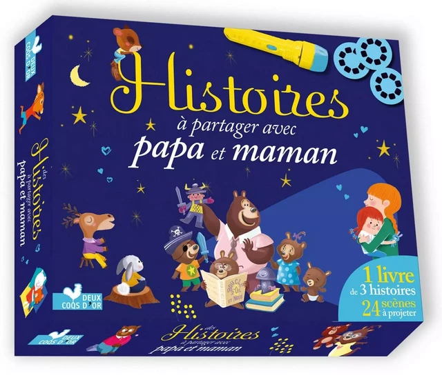 Histoires à partager avec papa et maman - coffret avec lampe -  Collectif - DEUX COQS D OR