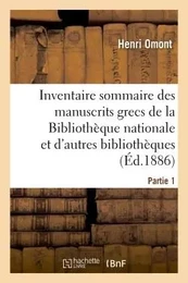 Inventaire sommaire des manuscrits grecs de la Bibliothèque nationale