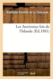 Les Anciennes lois de l'Islande