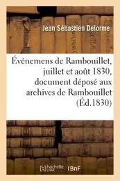 Événemens de Rambouillet, juillet et aout 1830