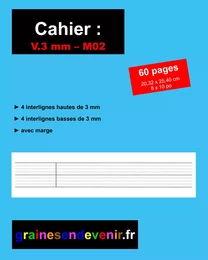 CAHIER D’ÉCRITURE VIERGE V.3 mm - M02