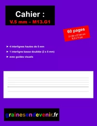 CAHIER D’ÉCRITURE VIERGE V.5 mm - M13G1