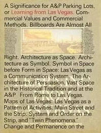 Robert Venturi Denise Scott-Brown Learning From Las Vegas (facsimile edition) /anglais