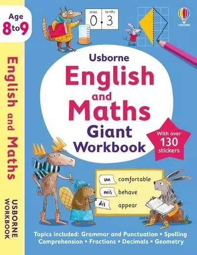 Usborne English and Maths Giant Workbook 8-9 - Caroline Young, Jane Bingham - Usborne catalogue anglais