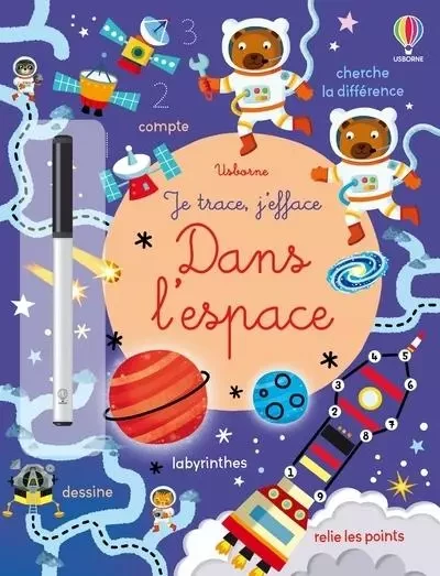 Dans l'espace - Je trace, j'efface - Kirsteen Robson - Usborne publishing ltd