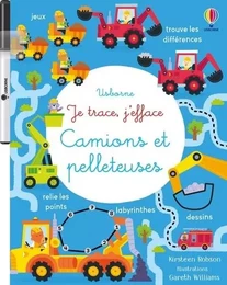 Camions et pelleteuses - Je trace, j'efface - Dès 3 ans