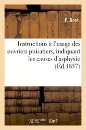 Instructions à l'usage des ouvriers puisatiers indiquant les causes d'asphyxie